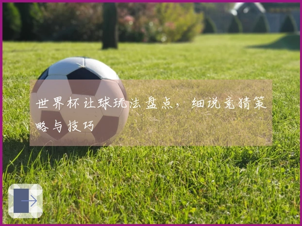 世界杯让球玩法盘点，细说竞猜策略与技巧